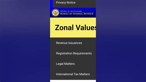 www bir gov ph zonal value online